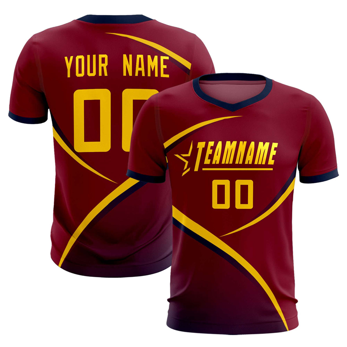 Custom Crimson Navy Color Block Training Uniform For Men Football Kits Jersey