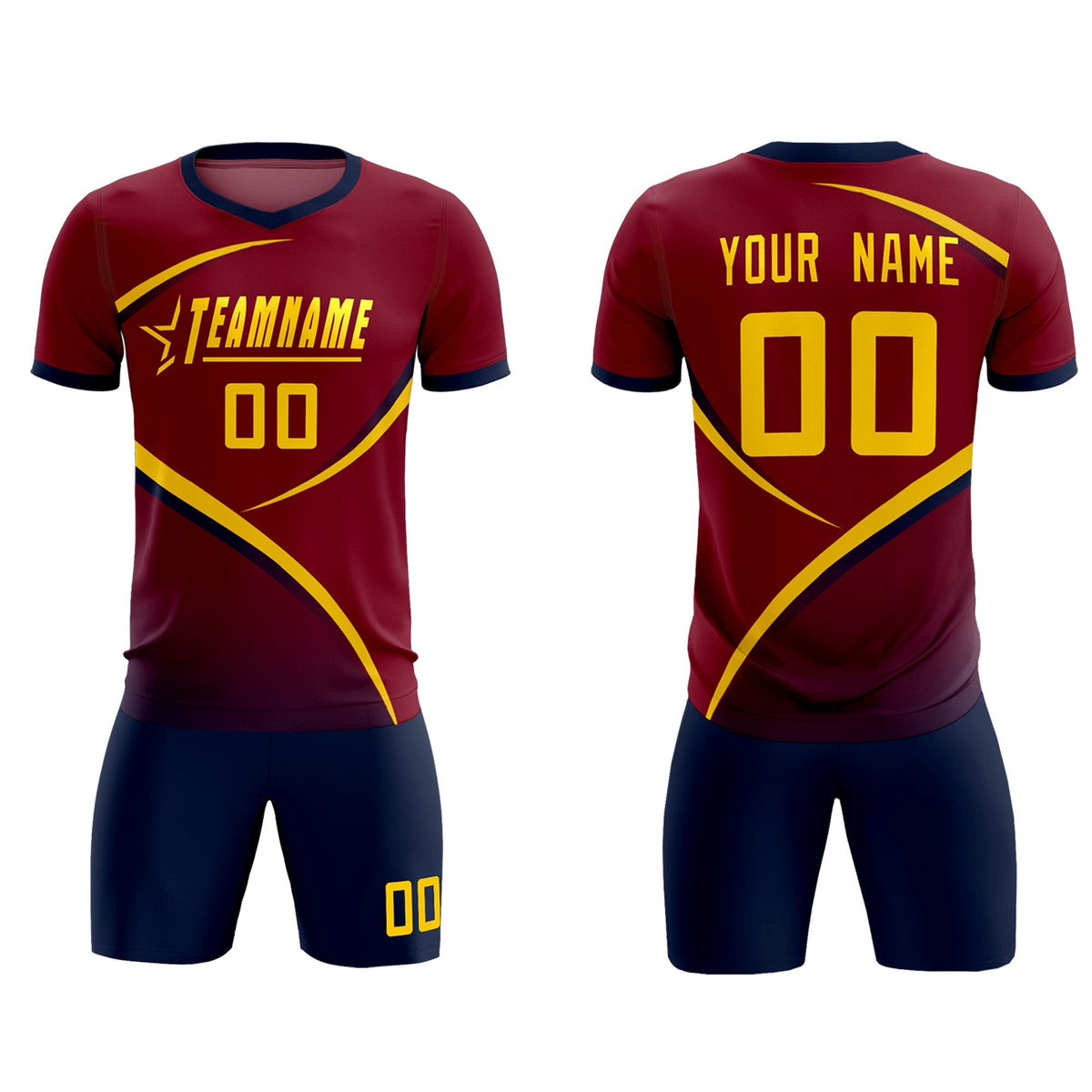 Custom Crimson Navy Color Block Training Uniform For Men Football Kits Jersey