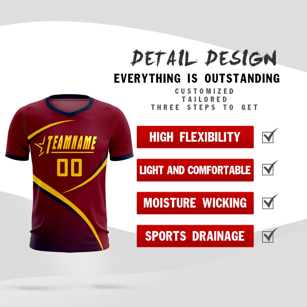 Custom Crimson Navy Color Block Training Uniform For Men Football Kits Jersey
