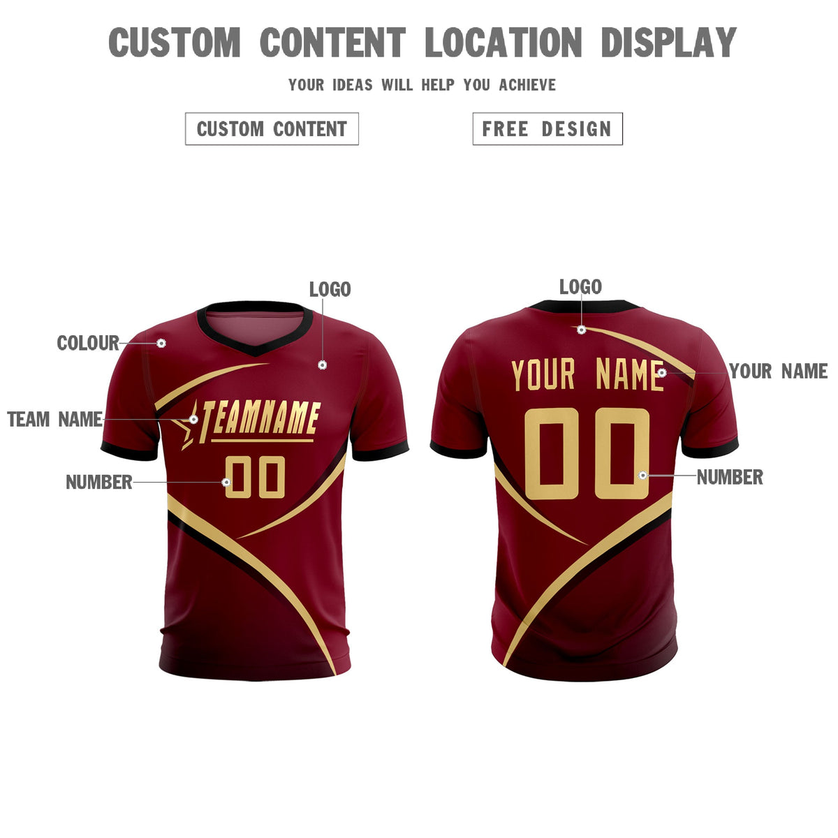 Custom Crimson Black Color Block Training Uniform For Men Football Kits Jersey