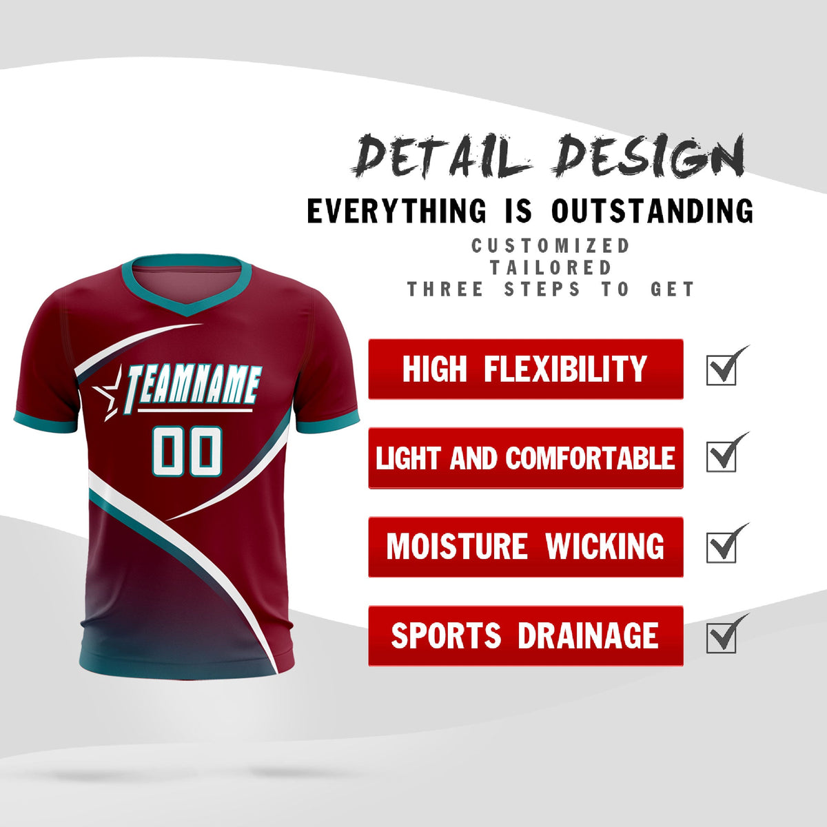 Custom Crimson Aqua Color Block Training Uniform For Men Football Kits Jersey