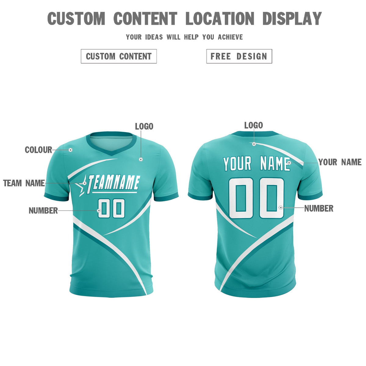 Custom Bright Green Aqua Color Block Training Uniform For Men Football Kits Jersey