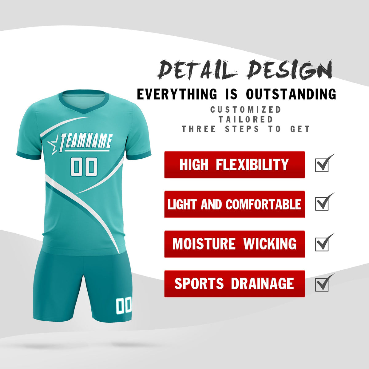Custom Bright Green Aqua Color Block Training Uniform For Men Football Kits Jersey