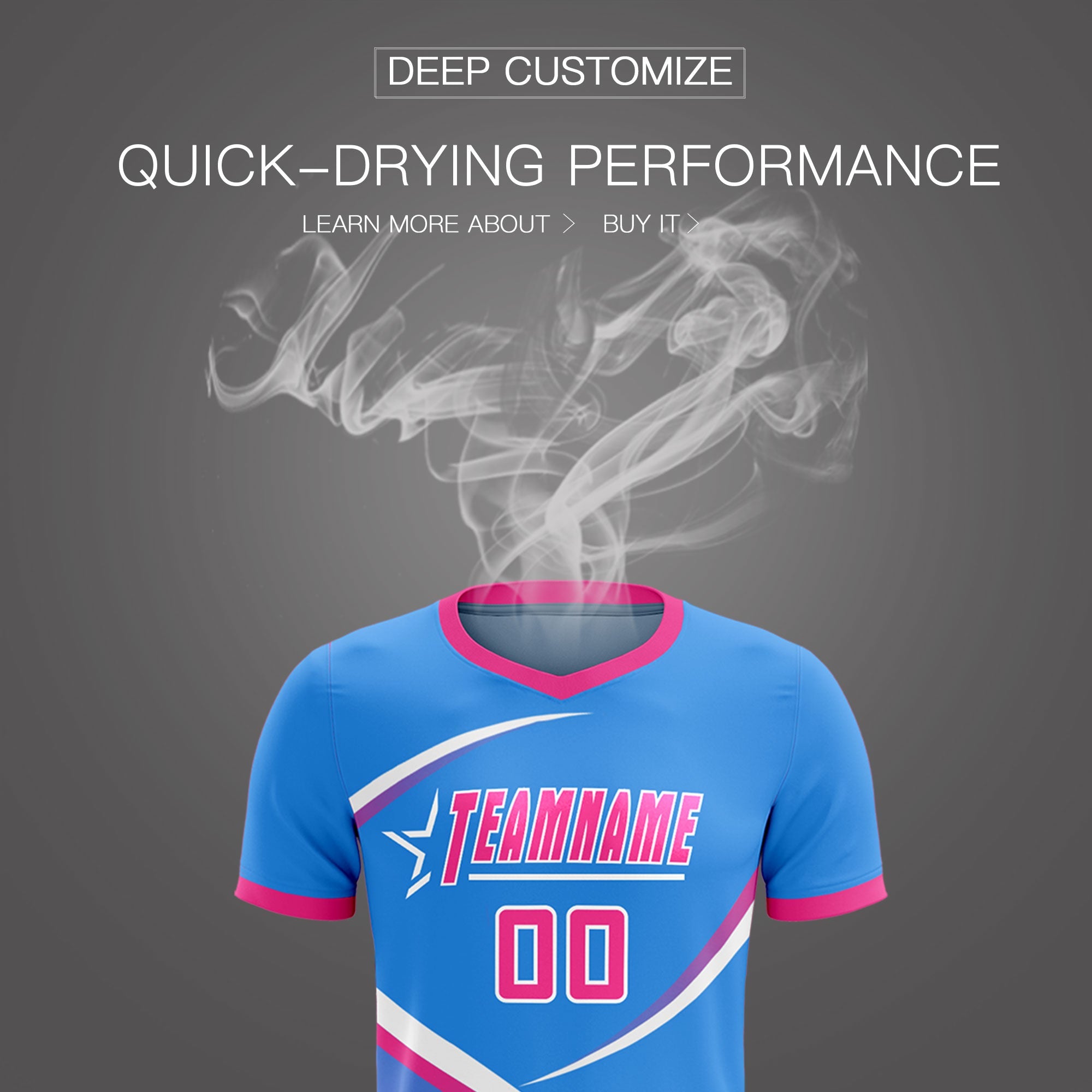 Custom Powder Blue Pink Color Block Training Uniform For Men Soccer Sets Jersey