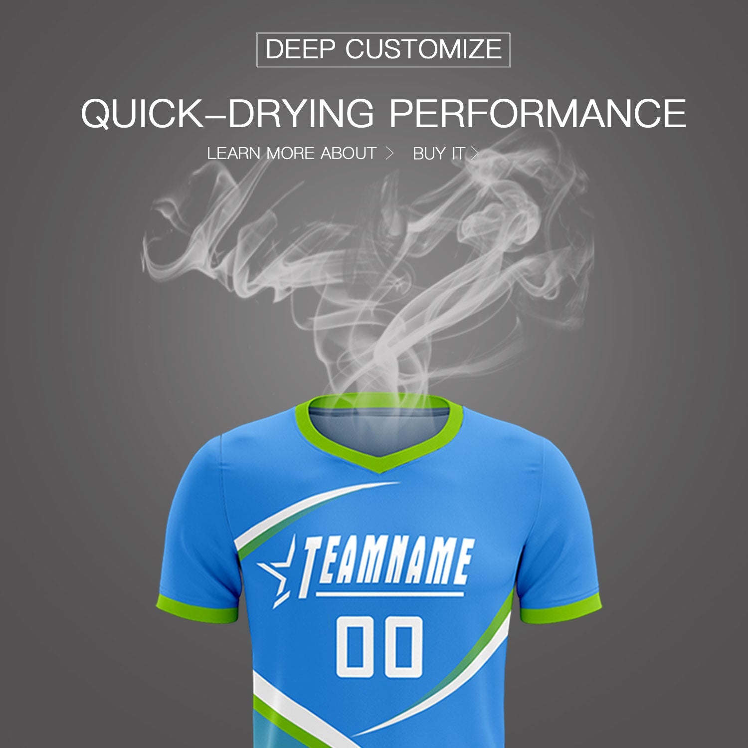 Custom Powder Blue Neon Green Color Block Training Uniform For Men Soccer Sets Jersey