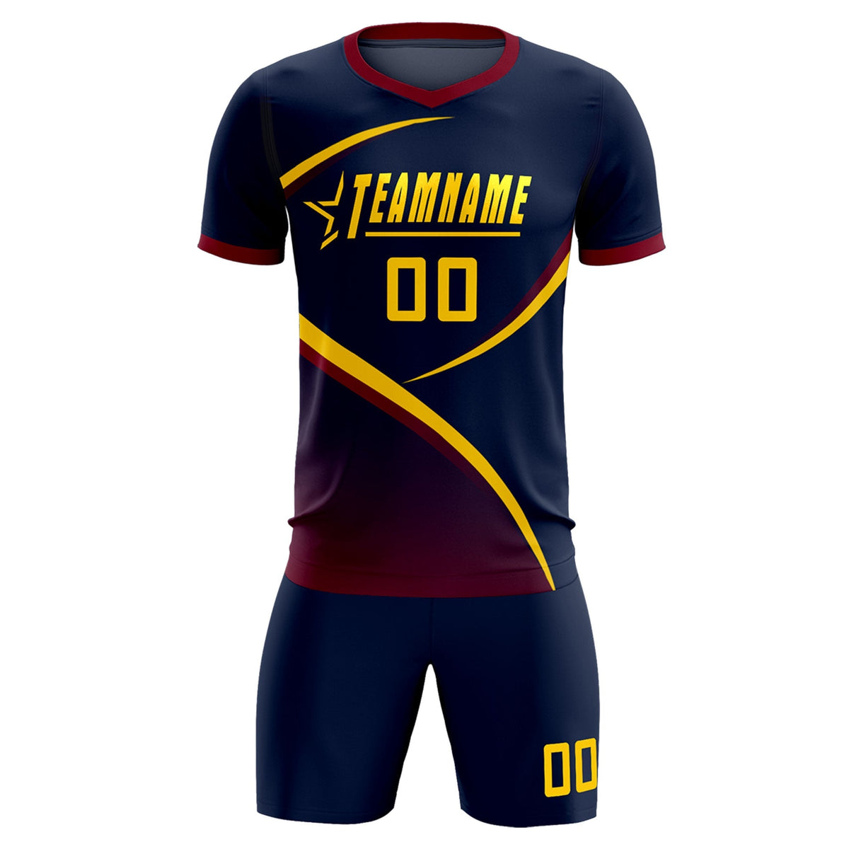 Custom Navy Navy Color Block Training Uniform For Men Soccer Sets Jersey