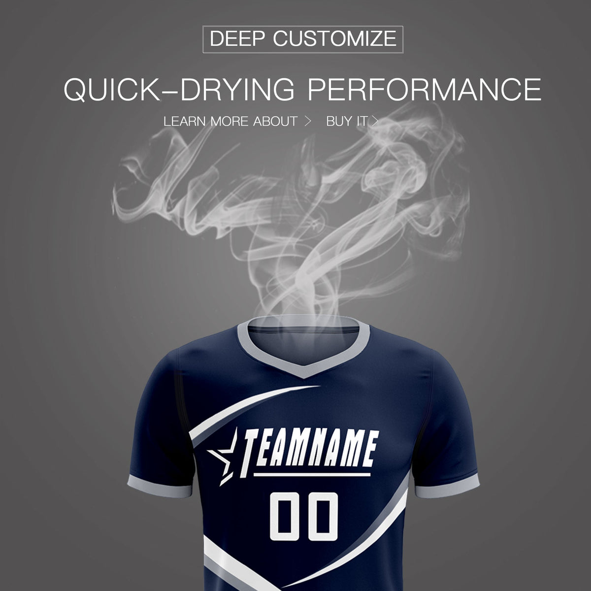 Custom Navy Gray Color Block Training Uniform For Men Soccer Sets Jersey