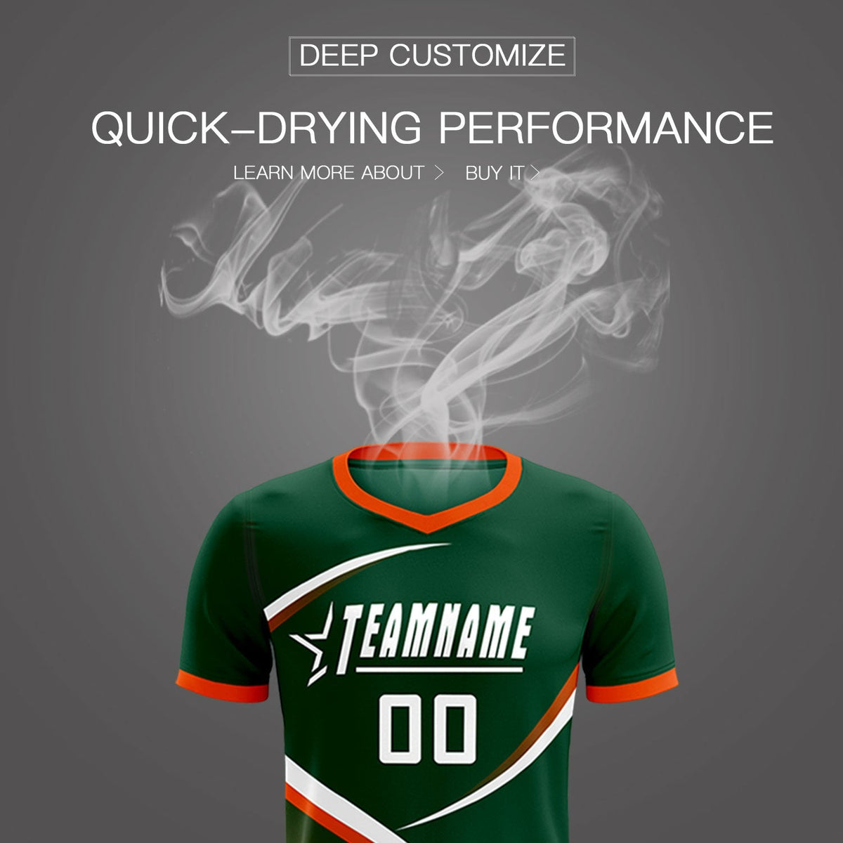 Custom Green Orange Color Block Training Uniform For Men Soccer Sets Jersey