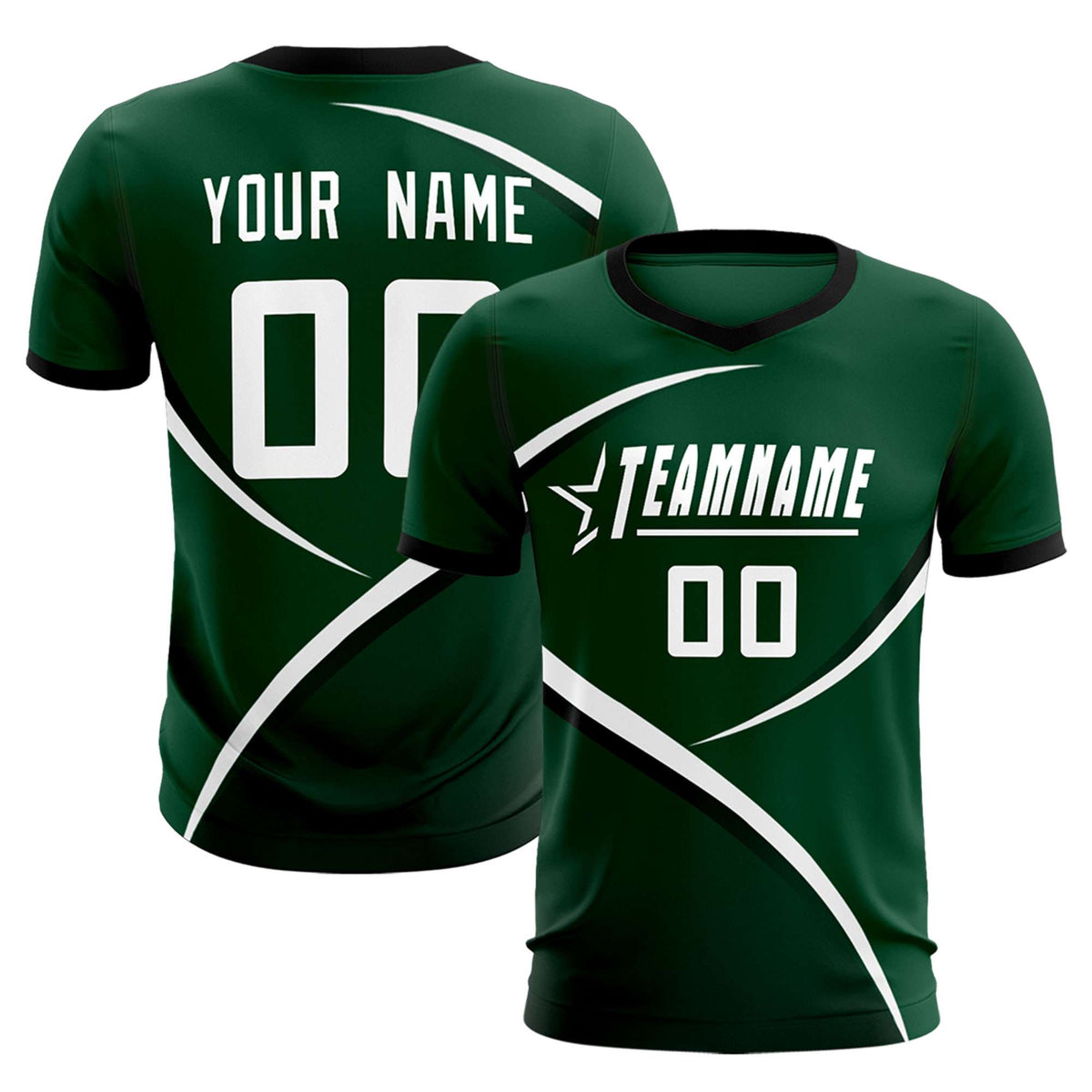 Custom Green Black Color Block Training Uniform For Men Soccer Sets Jersey