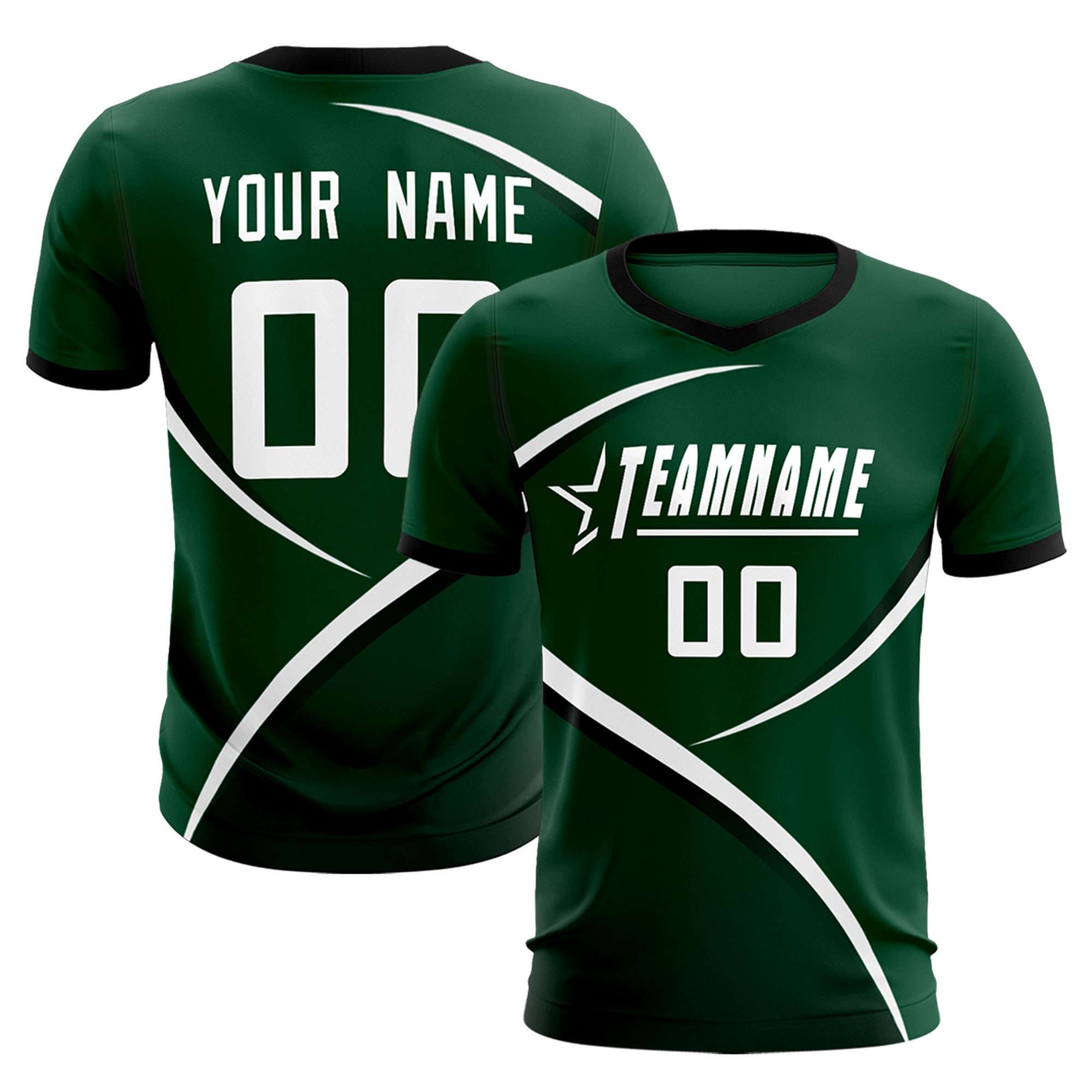 Custom Green Black Color Block Training Uniform For Men Soccer Sets Jersey