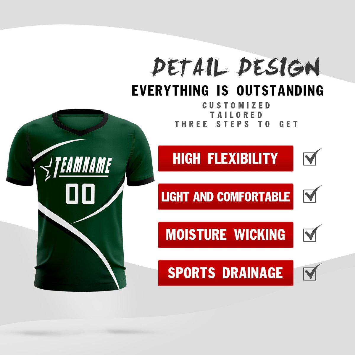 Custom Green Black Color Block Training Uniform For Men Soccer Sets Jersey