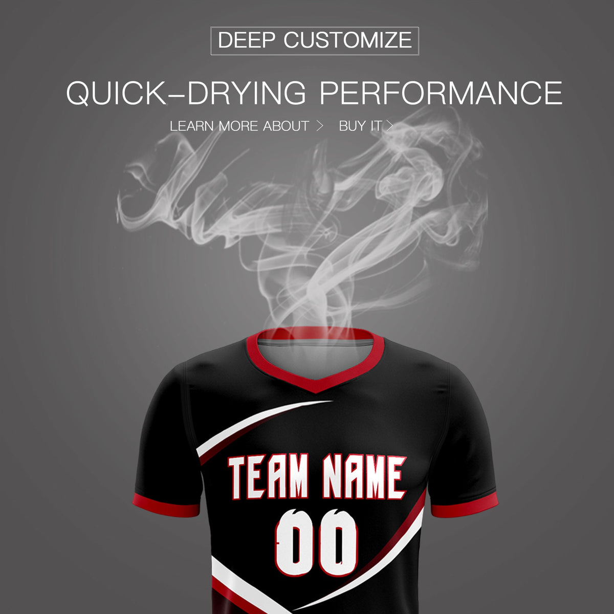 Custom Black Red Color Block Training Uniform For Men Soccer Sets Jersey