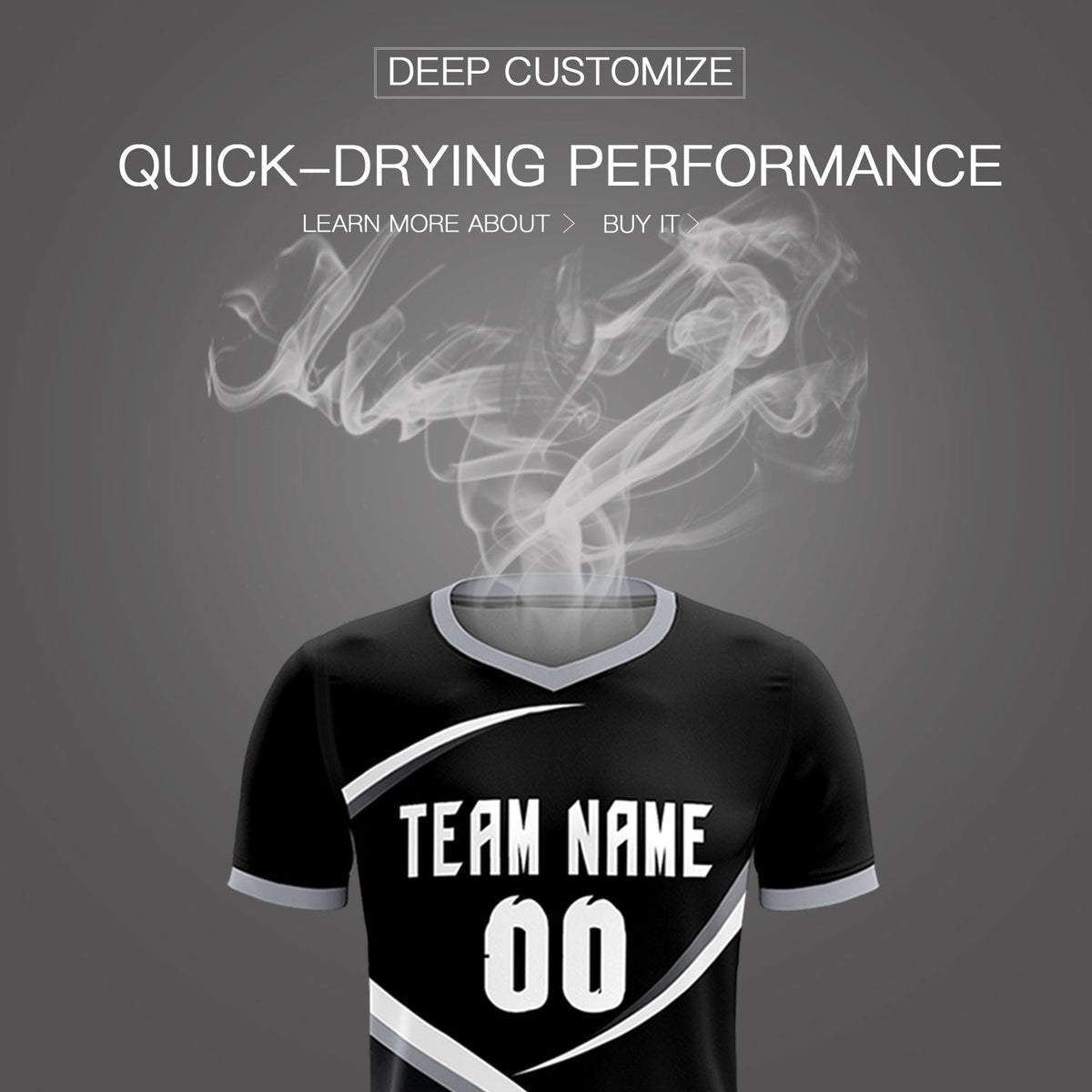 Custom Black Gray Color Block Training Uniform For Men Soccer Sets Jersey