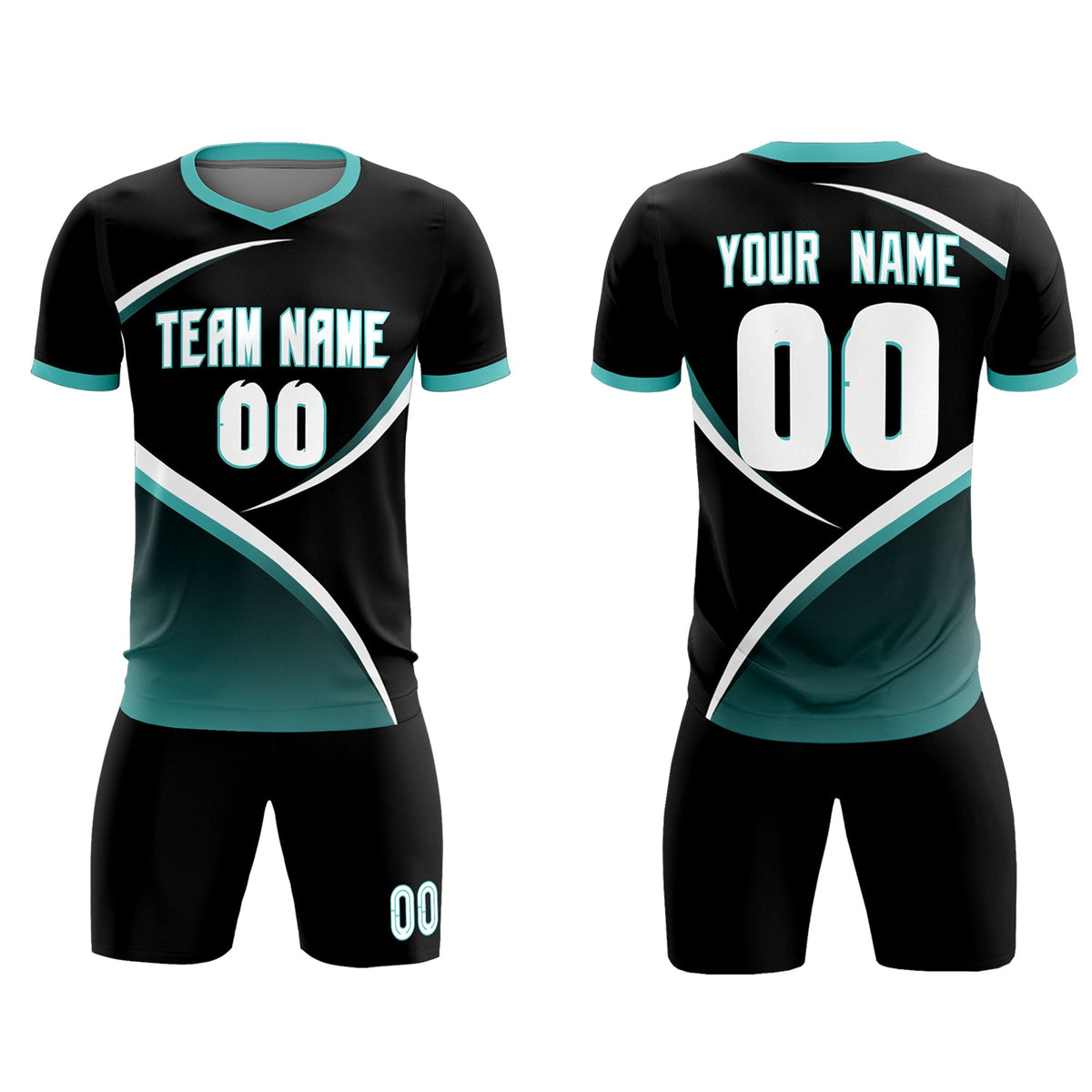 Custom Black Bright Green Color Block Training Uniform For Men Soccer Sets Jersey