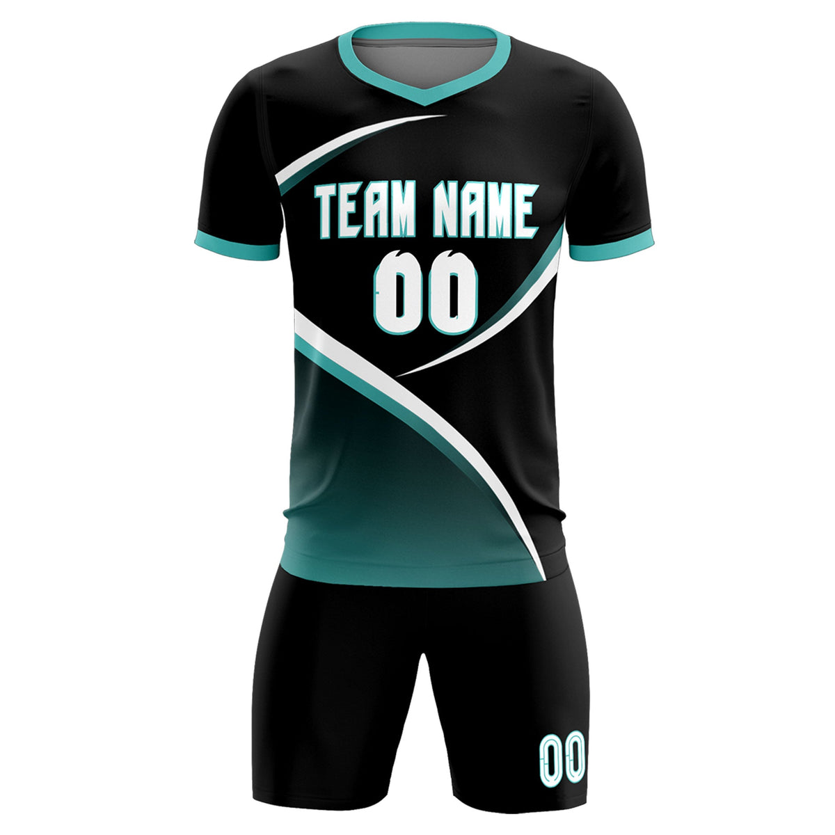 Custom Black Bright Green Color Block Training Uniform For Men Soccer Sets Jersey