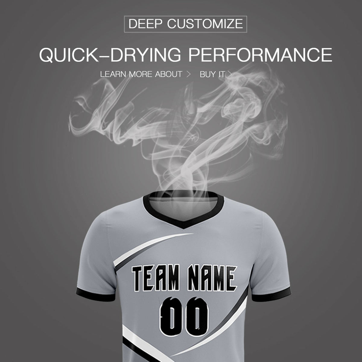 Custom Gray Black Color Block Training Uniform For Men Soccer Sets Jersey