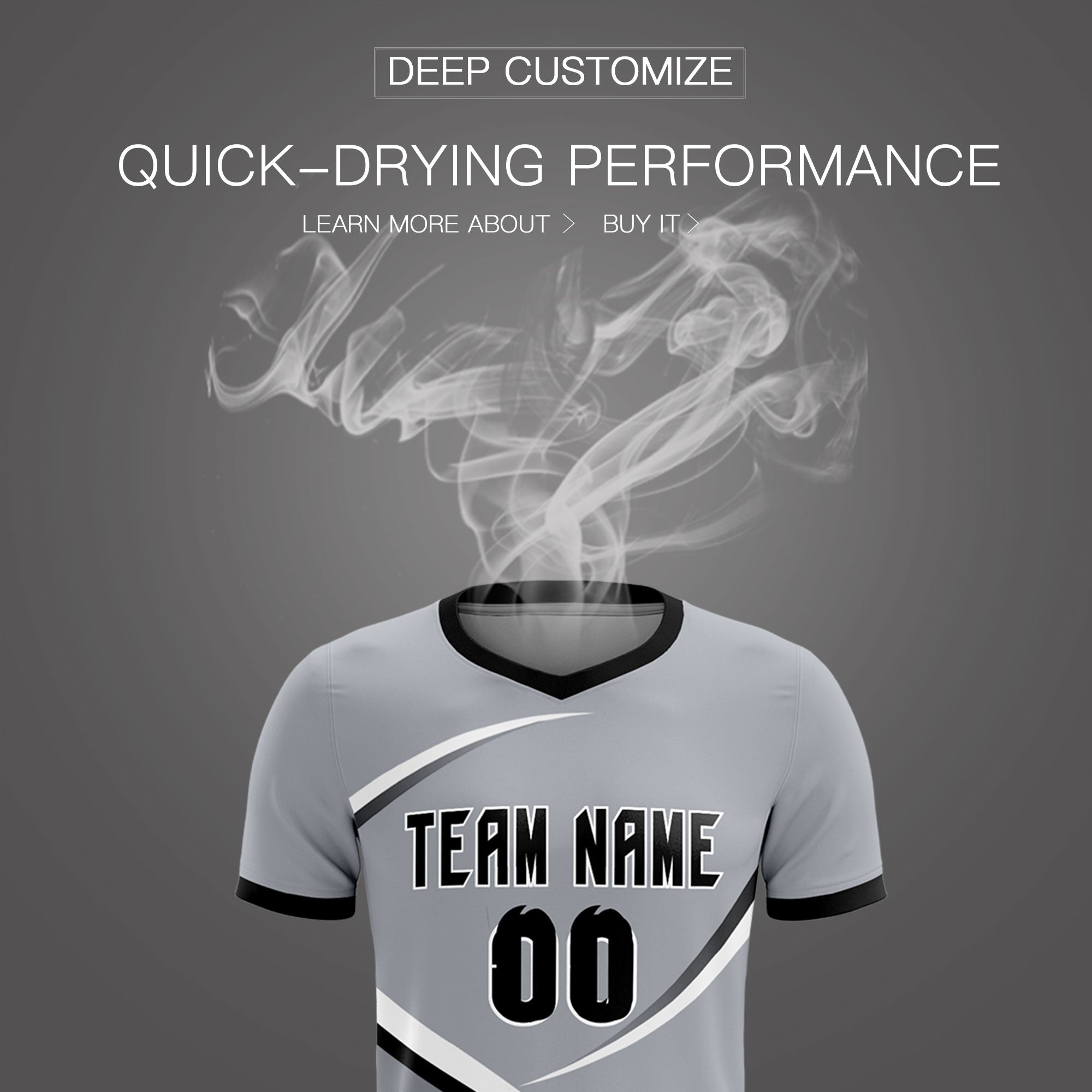 Custom Gray Black Color Block Training Uniform For Men Soccer Sets Jersey