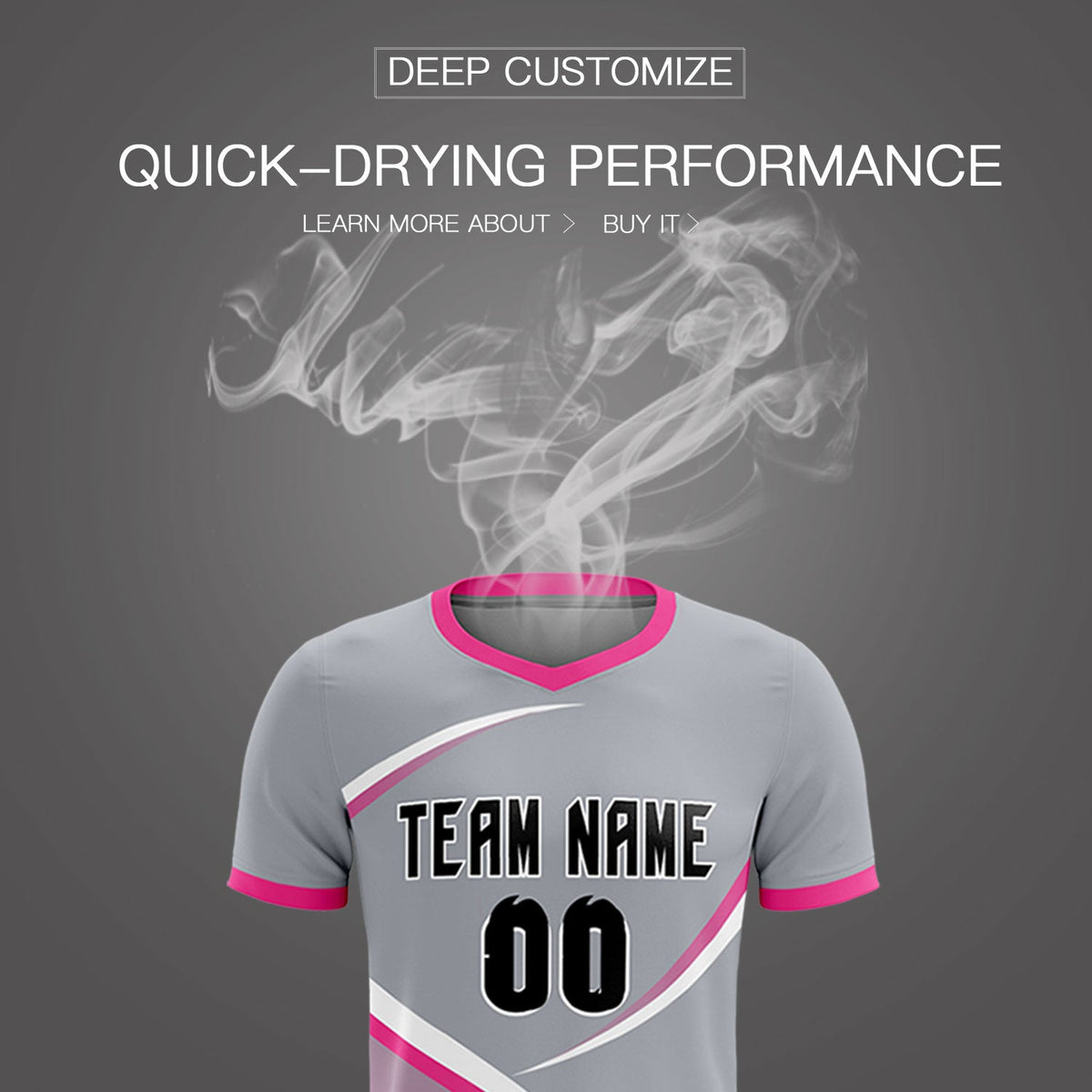 Custom Gray Pink Color Block Training Uniform For Men Soccer Sets Jersey