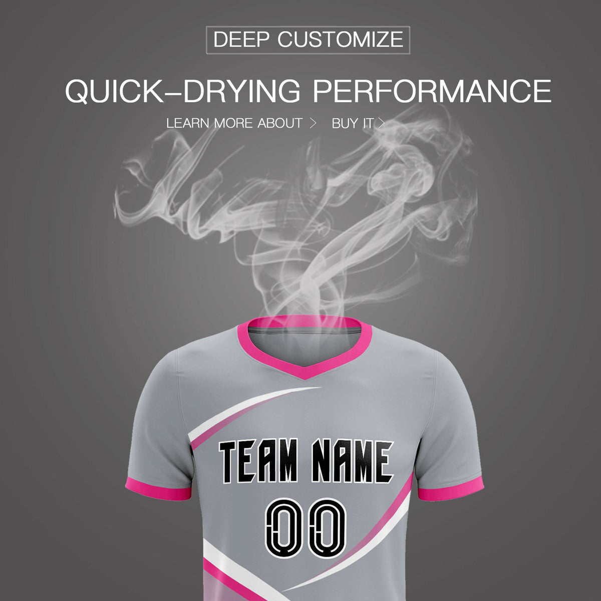 Custom Gray Pink Color Block Training Uniform For Men Football Kits Jersey