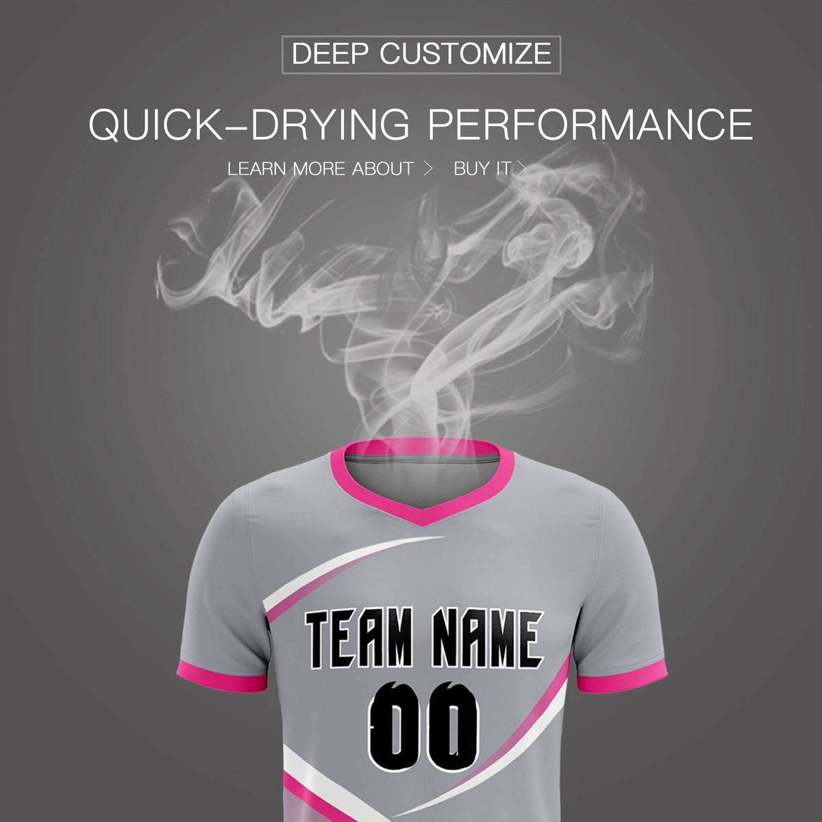 Custom Gray Pink Color Block Training Uniform For Men Soccer Sets Jersey