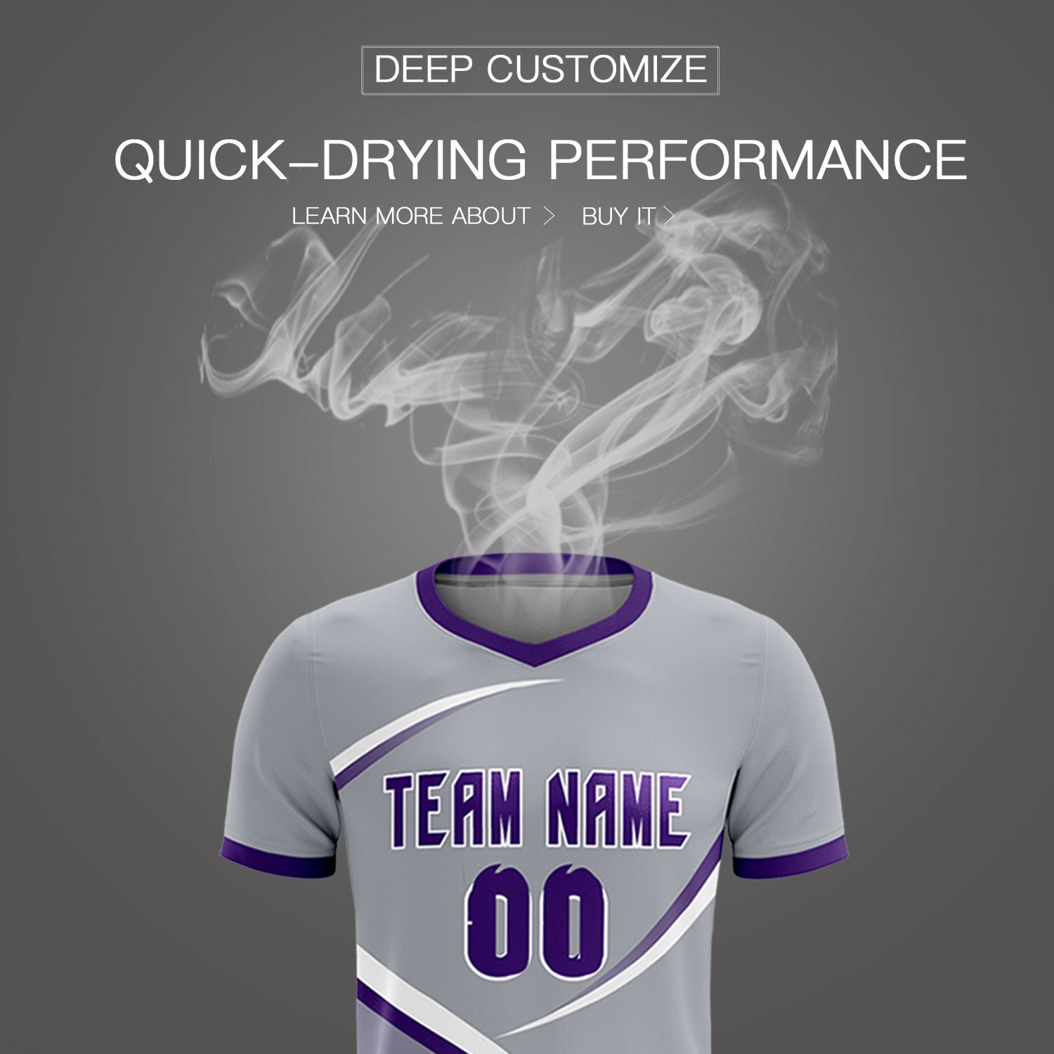 Custom Gray Purple Color Block Training Uniform For Men Soccer Sets Jersey
