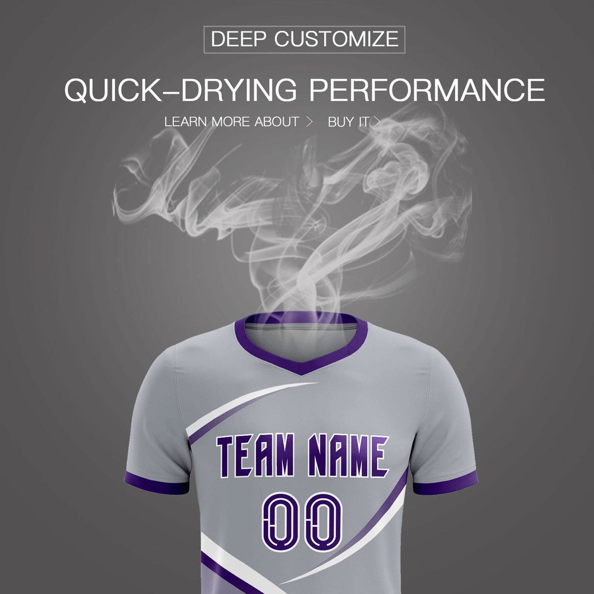 Custom Gray Purple Color Block Training Uniform For Men Football Kits Jersey