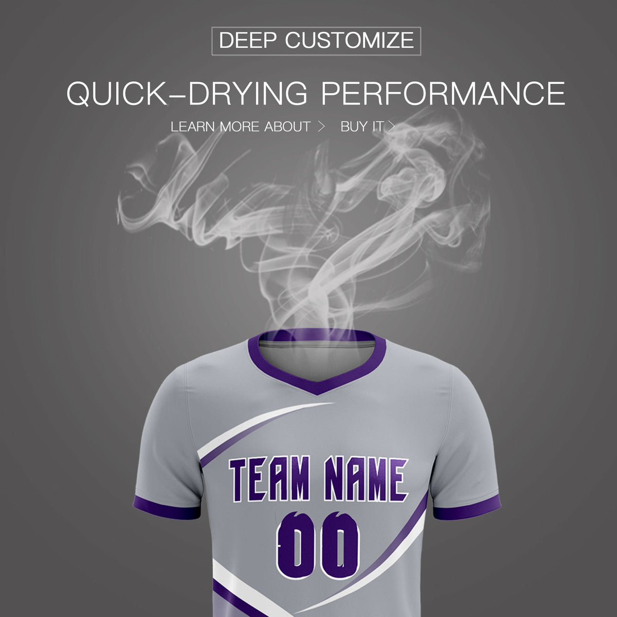 Custom Gray Purple Color Block Training Uniform For Men Soccer Sets Jersey