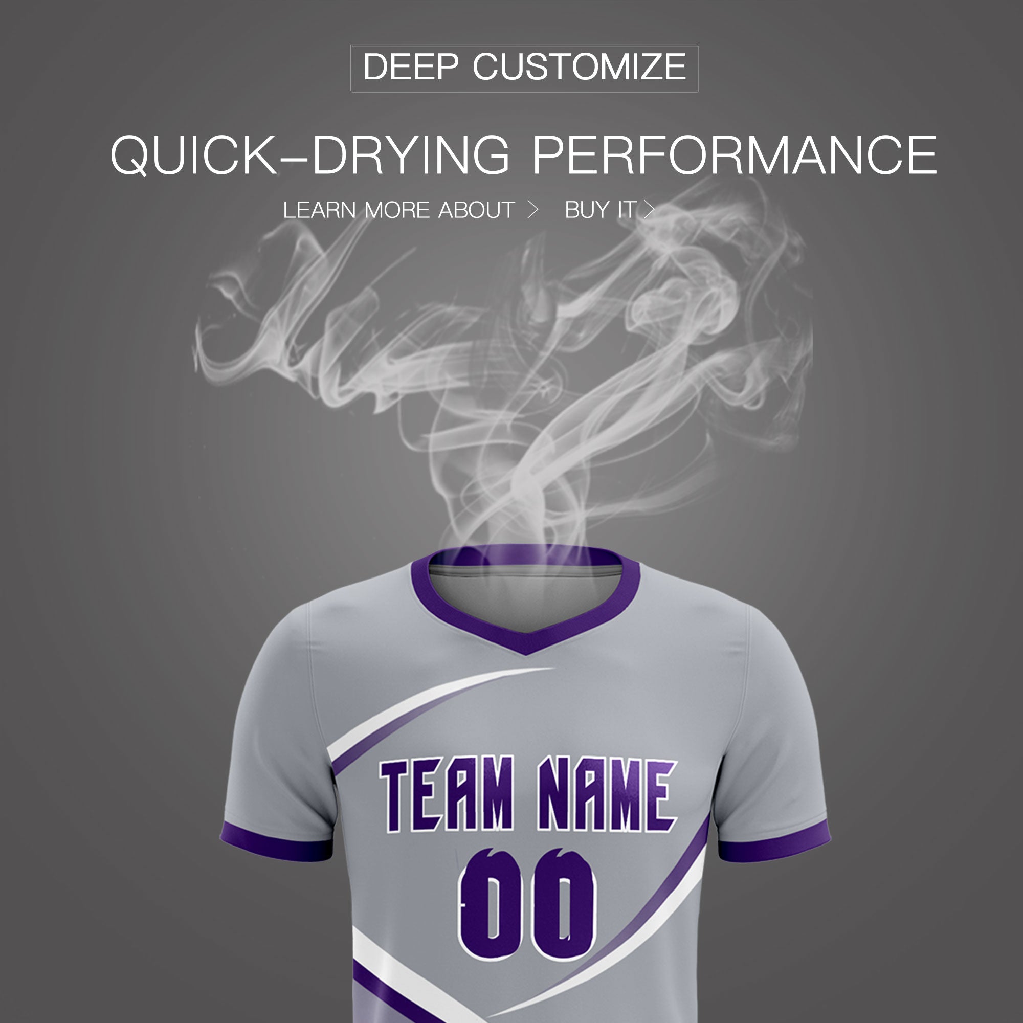 Custom Gray Purple Color Block Training Uniform For Men Soccer Sets Jersey