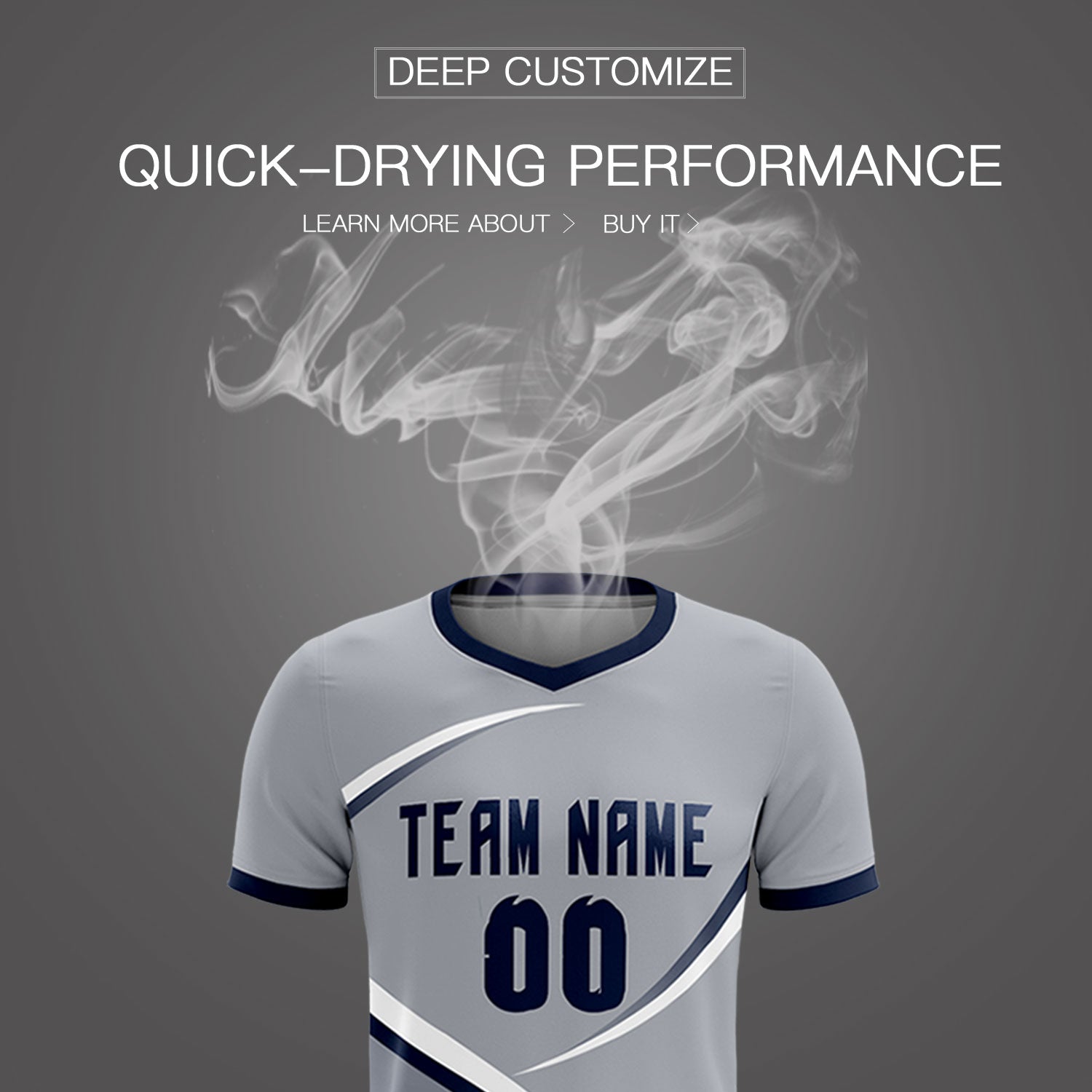 Custom Gray Navy Color Block Training Uniform For Men Soccer Sets Jersey