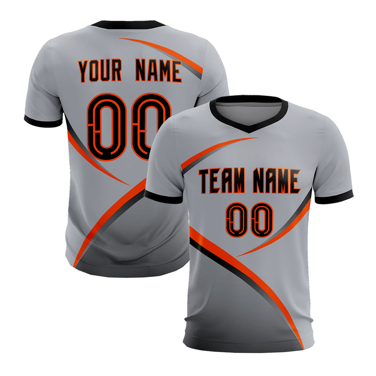 Custom Gray Black Color Block Training Uniform For Men Football Kits Jersey