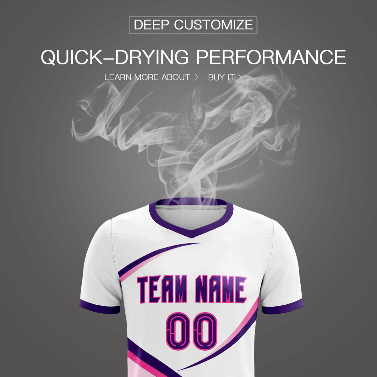 Custom White Purple Color Block Training Uniform For Men Football Kits Jersey