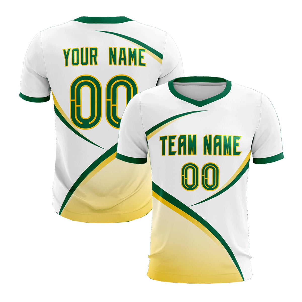 Custom White Kelly Green Color Block Training Uniform For Men Football Kits Jersey