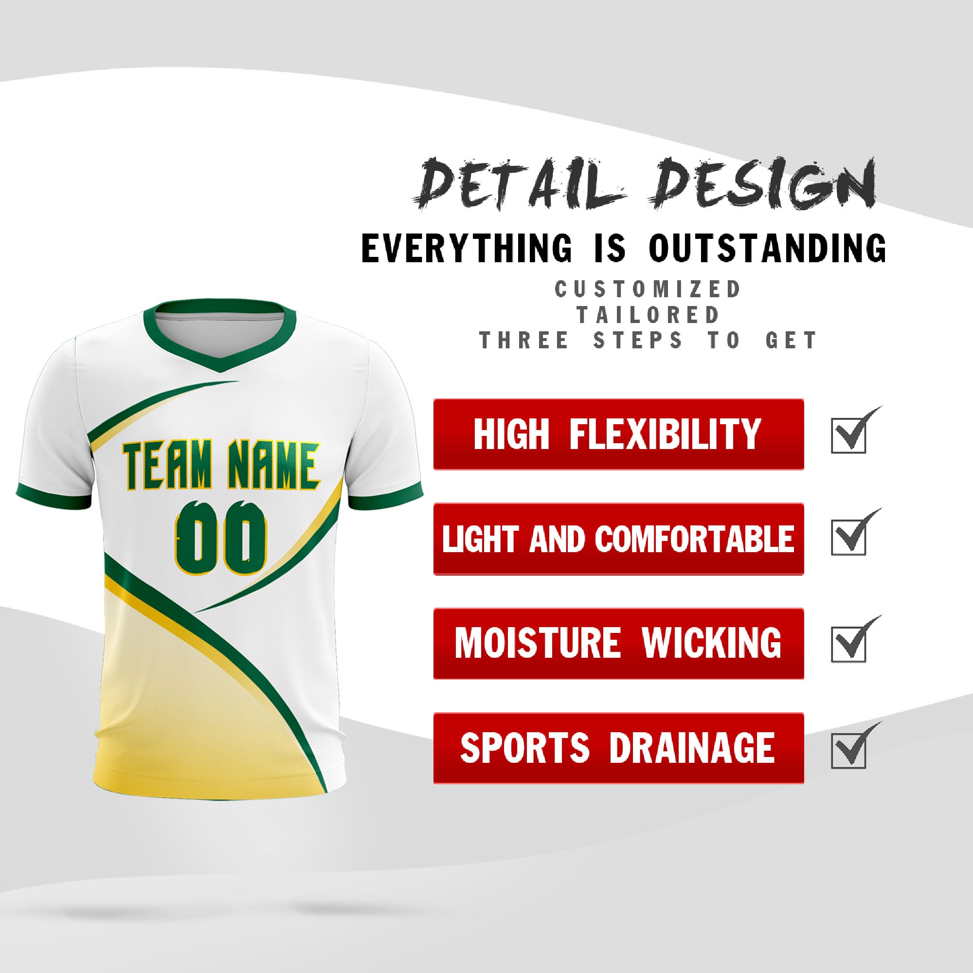 Custom White Kelly Green Color Block Training Uniform For Men Soccer Sets Jersey