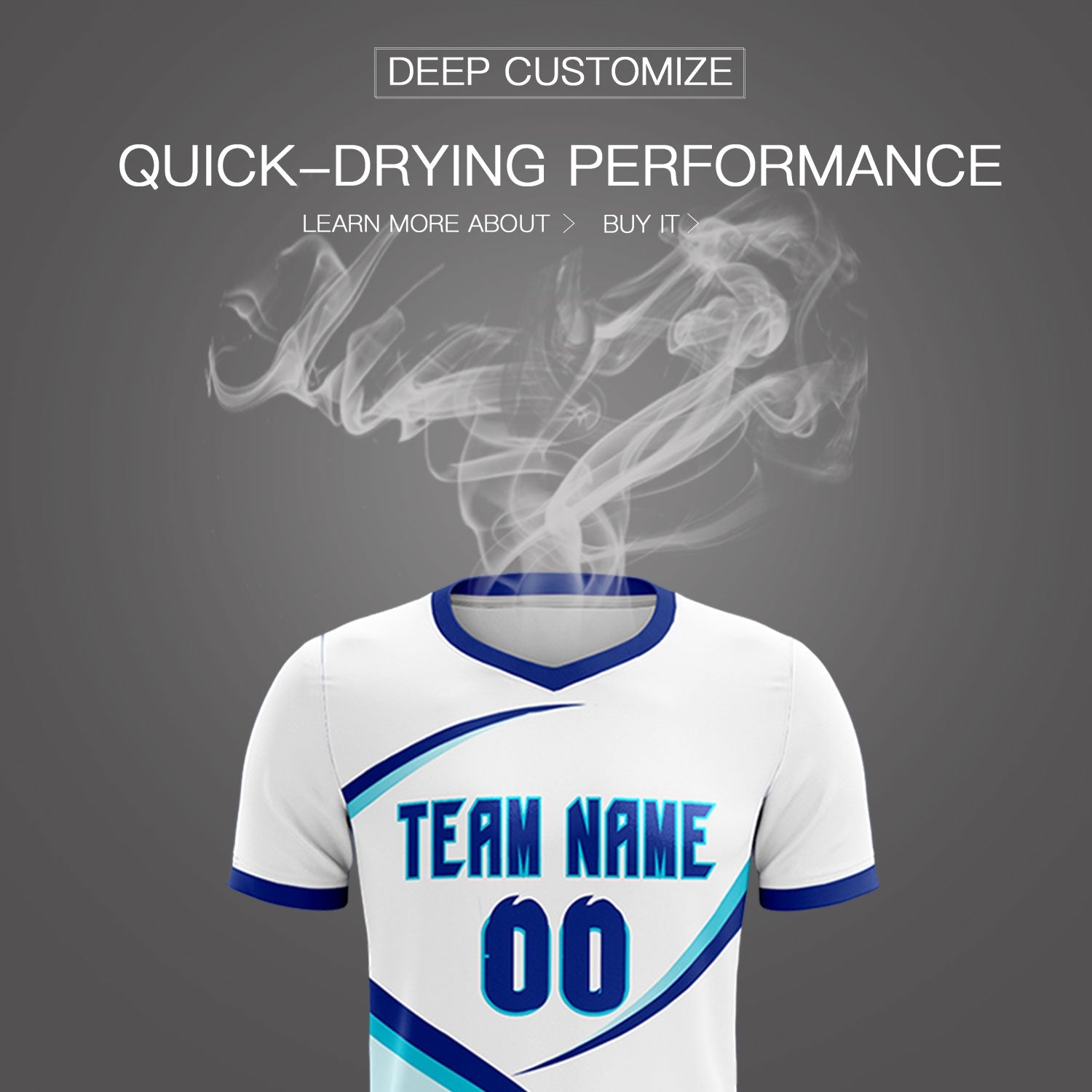 Custom White Sky Blue Color Block Training Uniform For Men Soccer Sets Jersey