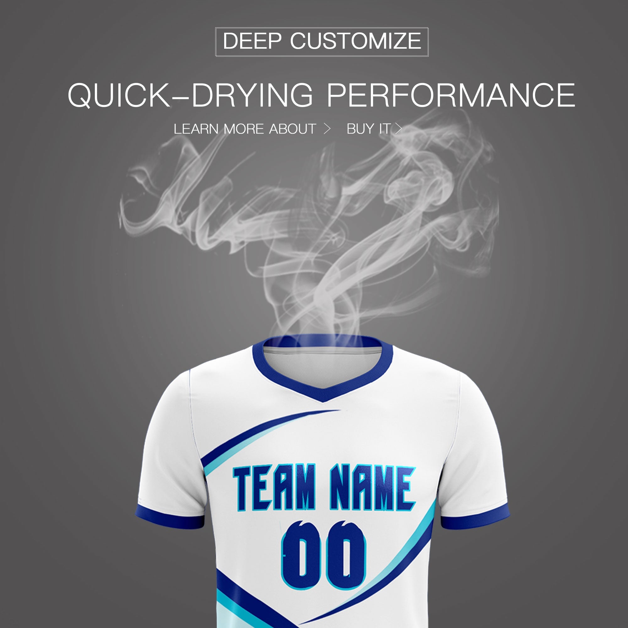 Custom White Sky Blue Color Block Training Uniform For Men Soccer Sets Jersey