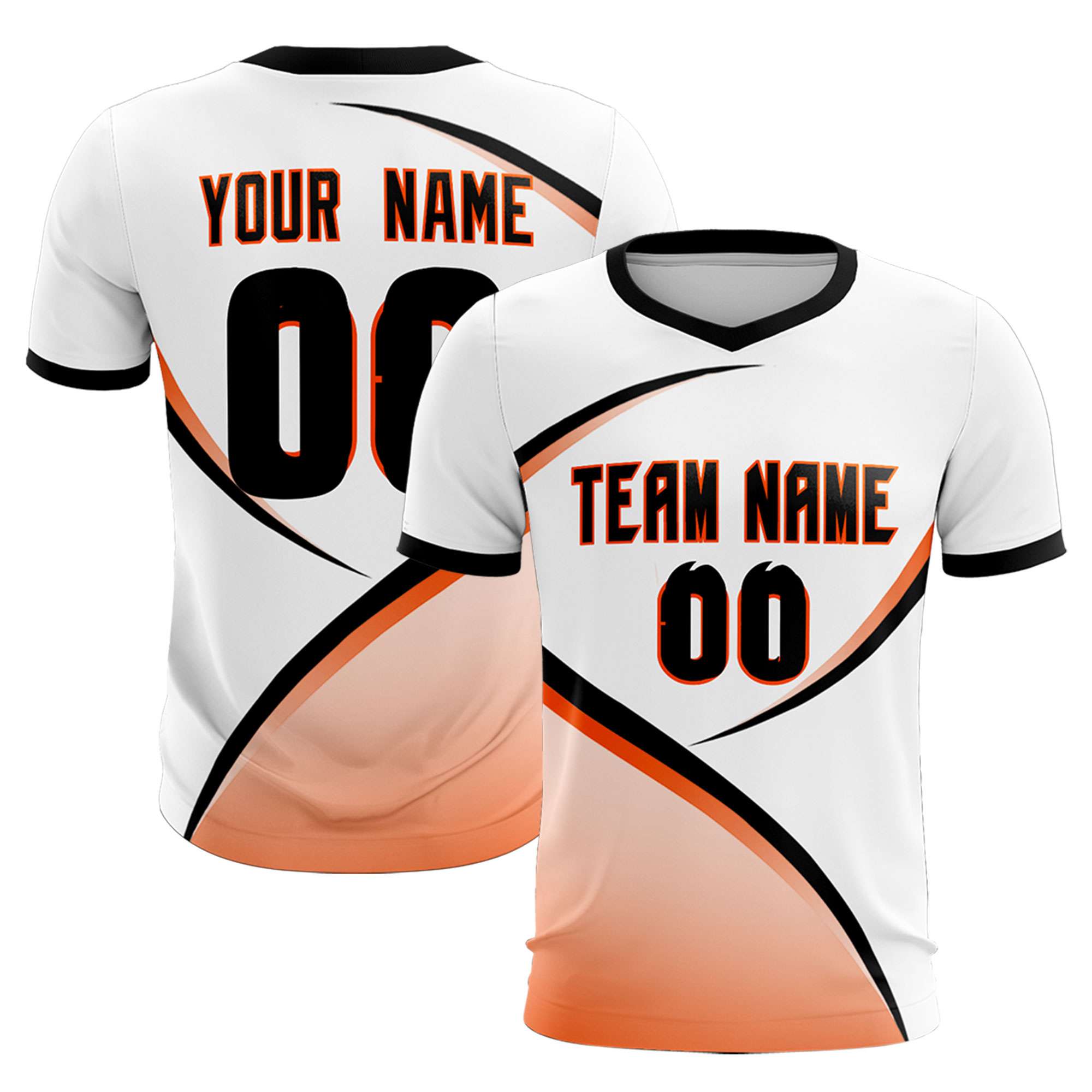 Custom White Black Color Block Training Uniform For Men Soccer Sets Jersey