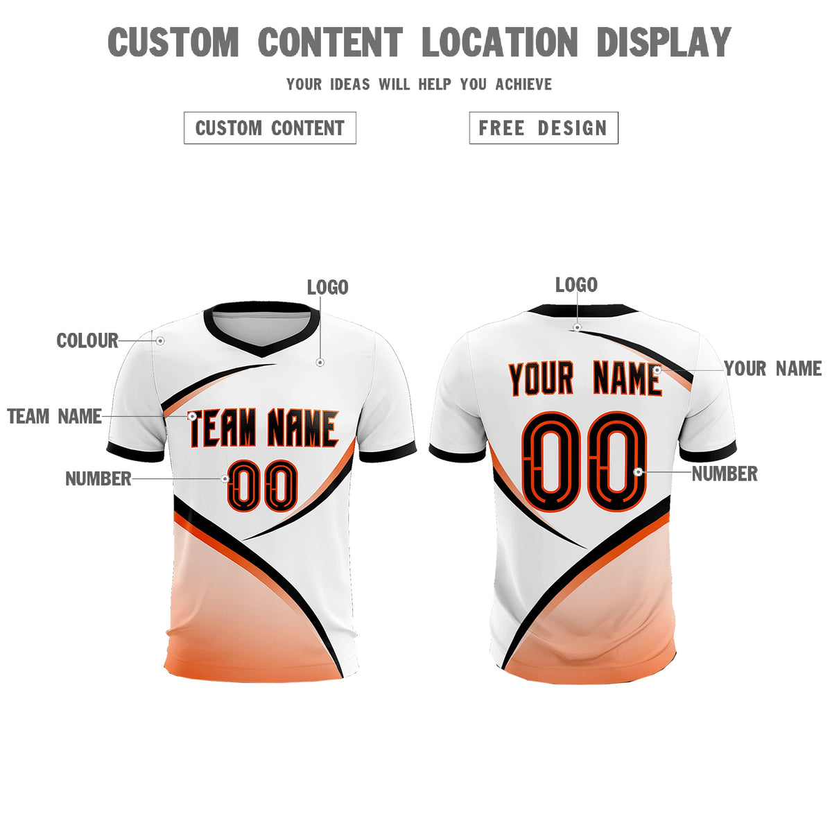 Custom White Black Color Block Training Uniform For Men Football Kits Jersey