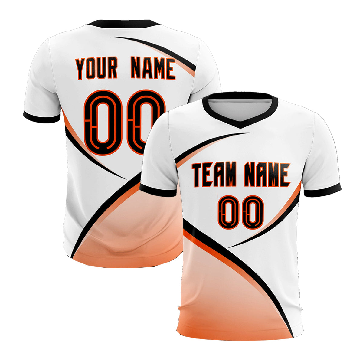Custom White Black Color Block Training Uniform For Men Football Kits Jersey