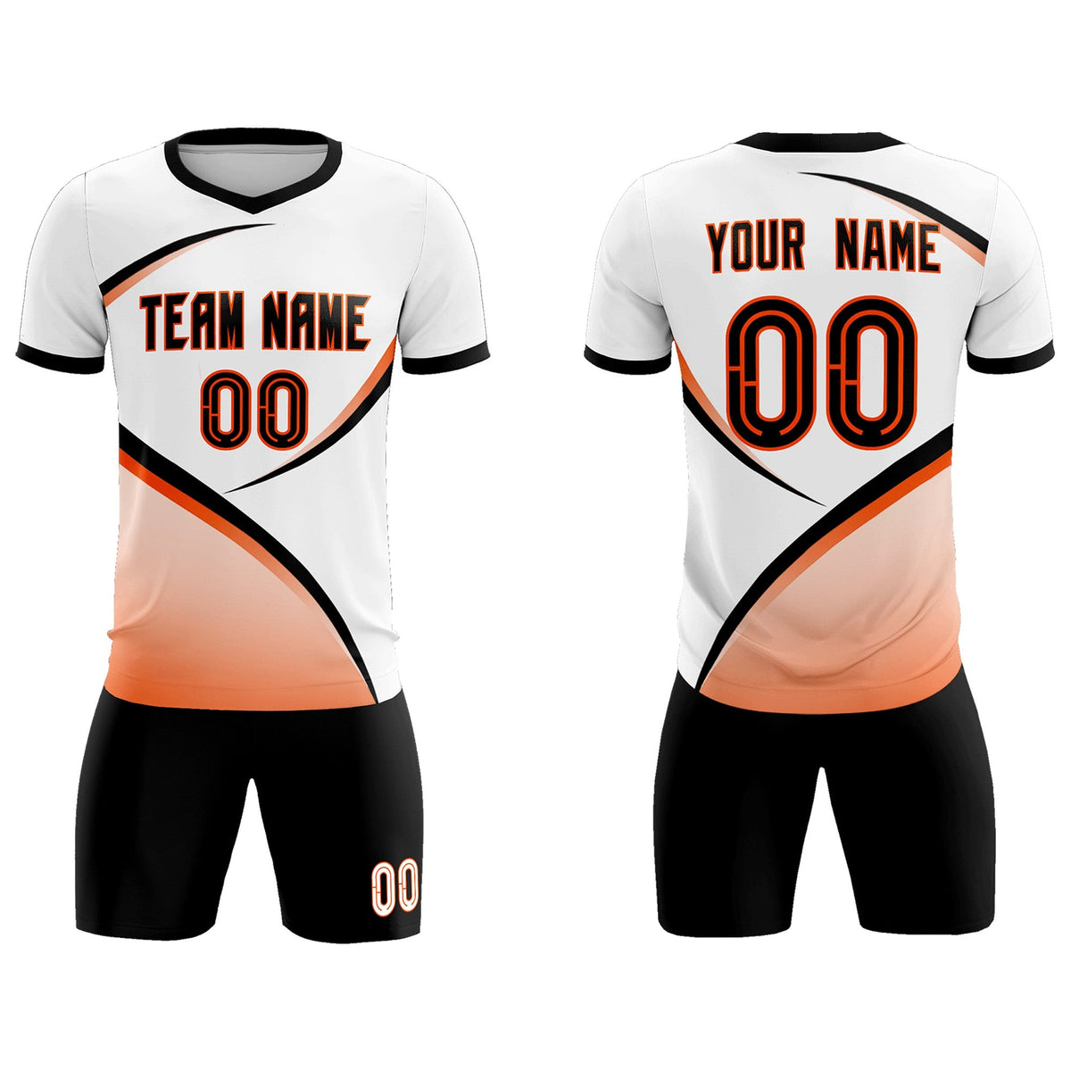 Custom White Black Color Block Training Uniform For Men Football Kits Jersey