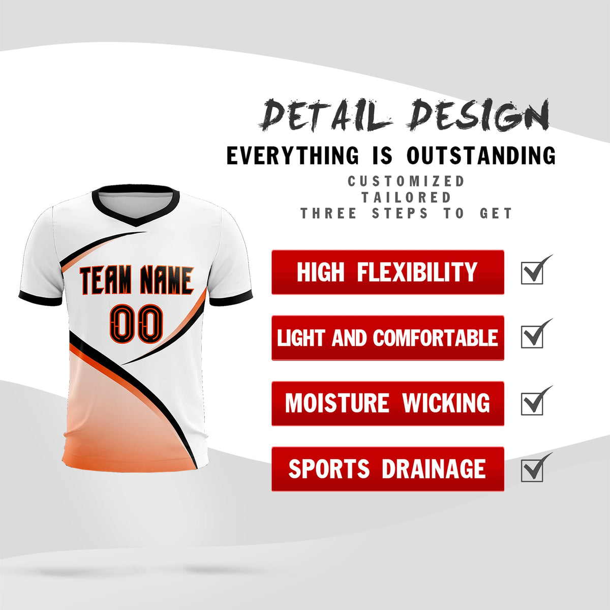 Custom White Black Color Block Training Uniform For Men Football Kits Jersey