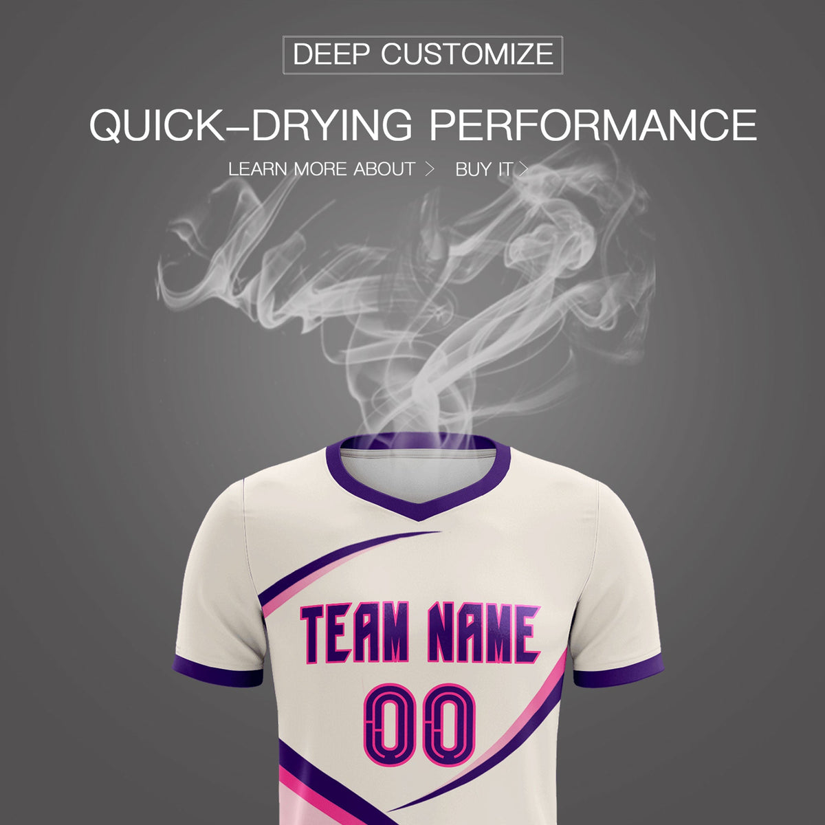 Custom Cream Purple Color Block Training Uniform For Men Football Kits Jersey