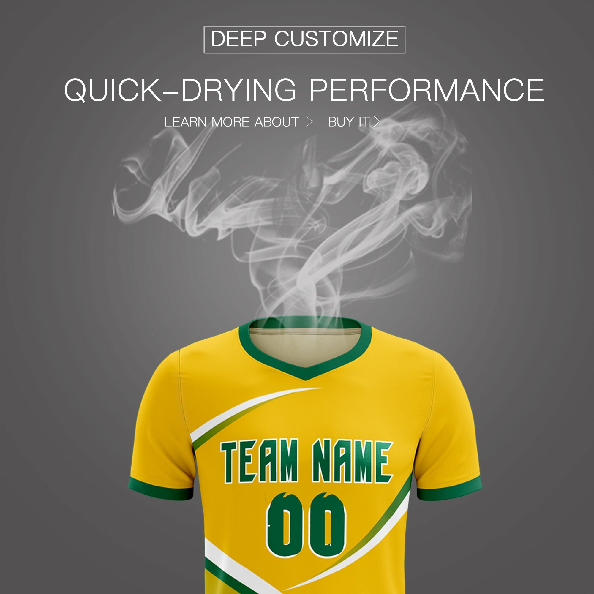 Custom Gold Kelly Green Color Block Training Uniform For Men Soccer Sets Jersey