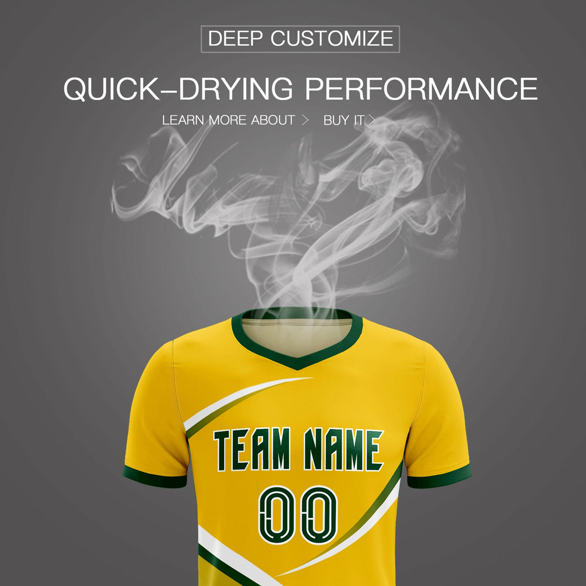 Custom Gold Green Color Block Training Uniform For Men Soccer Sets Jersey