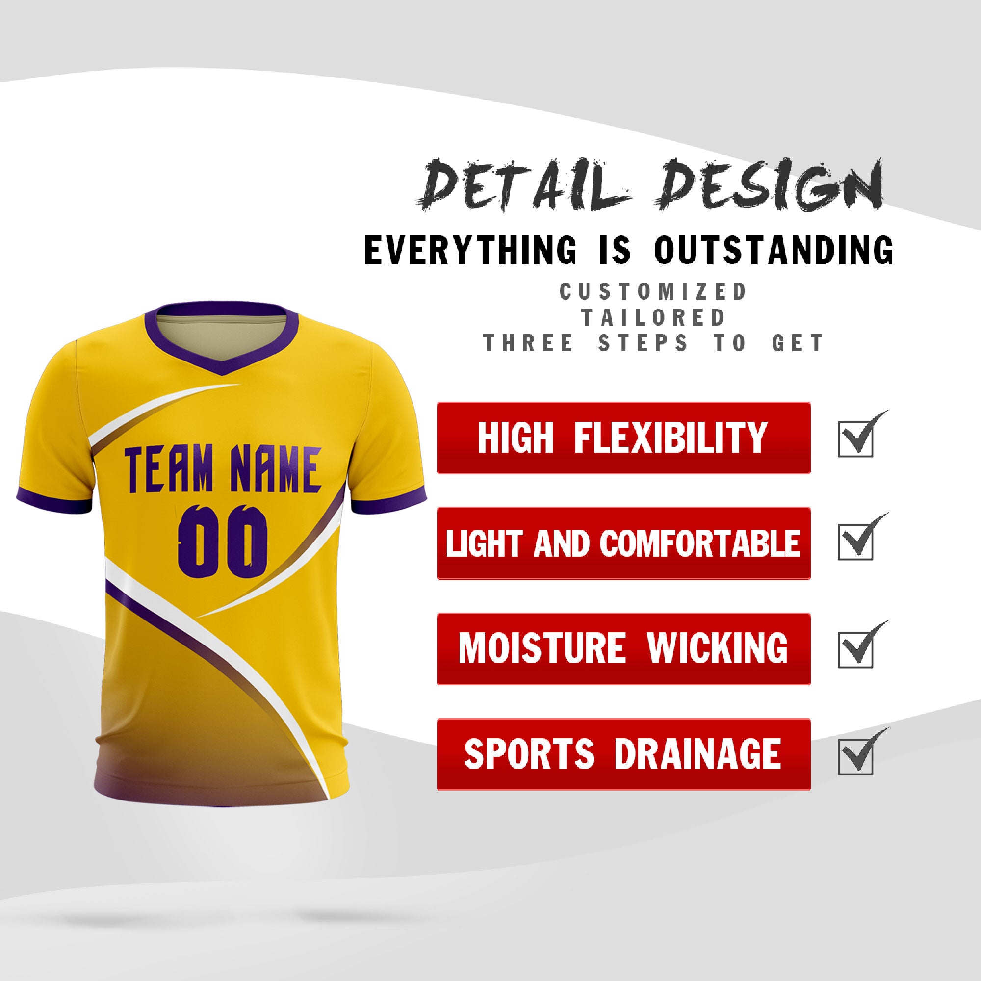 Custom Gold Old Gold Color Block Training Uniform For Men Soccer Sets Jersey