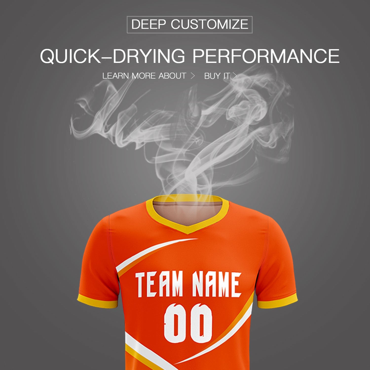 Custom Orange Gold Color Block Training Uniform For Men Soccer Sets Jersey