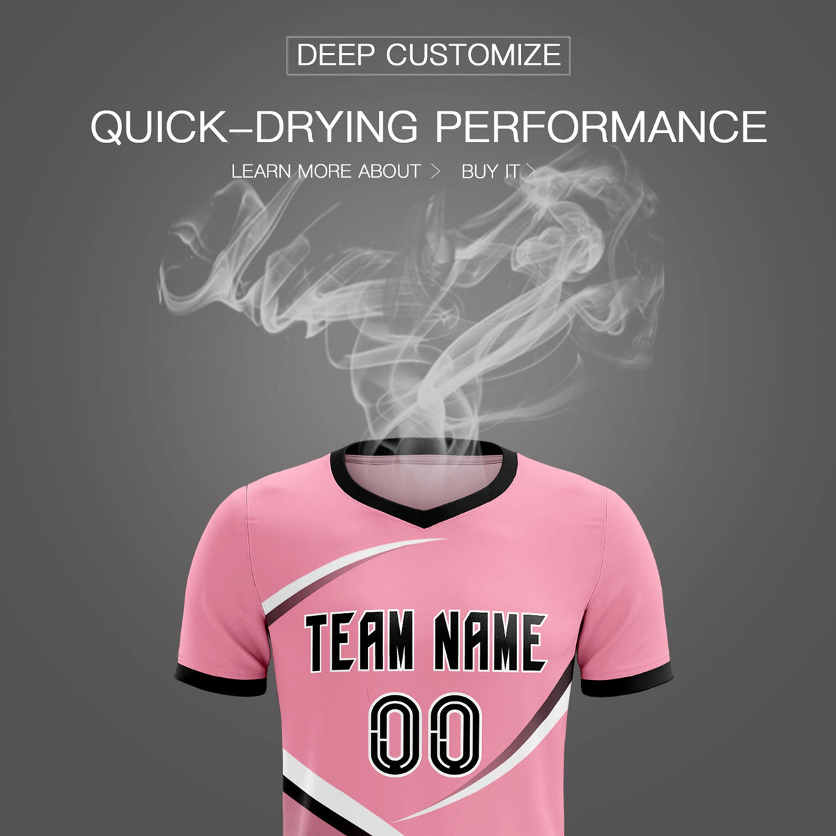 Custom Light Pink Black Color Block Training Uniform For Men Football Kits Jersey
