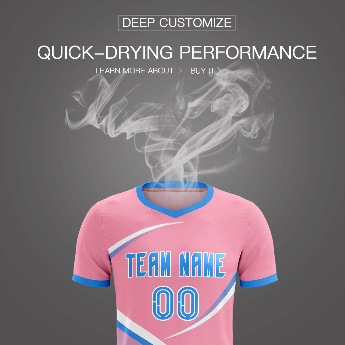 Custom Light Pink Powder Blue Color Block Training Uniform For Men Football Kits Jersey