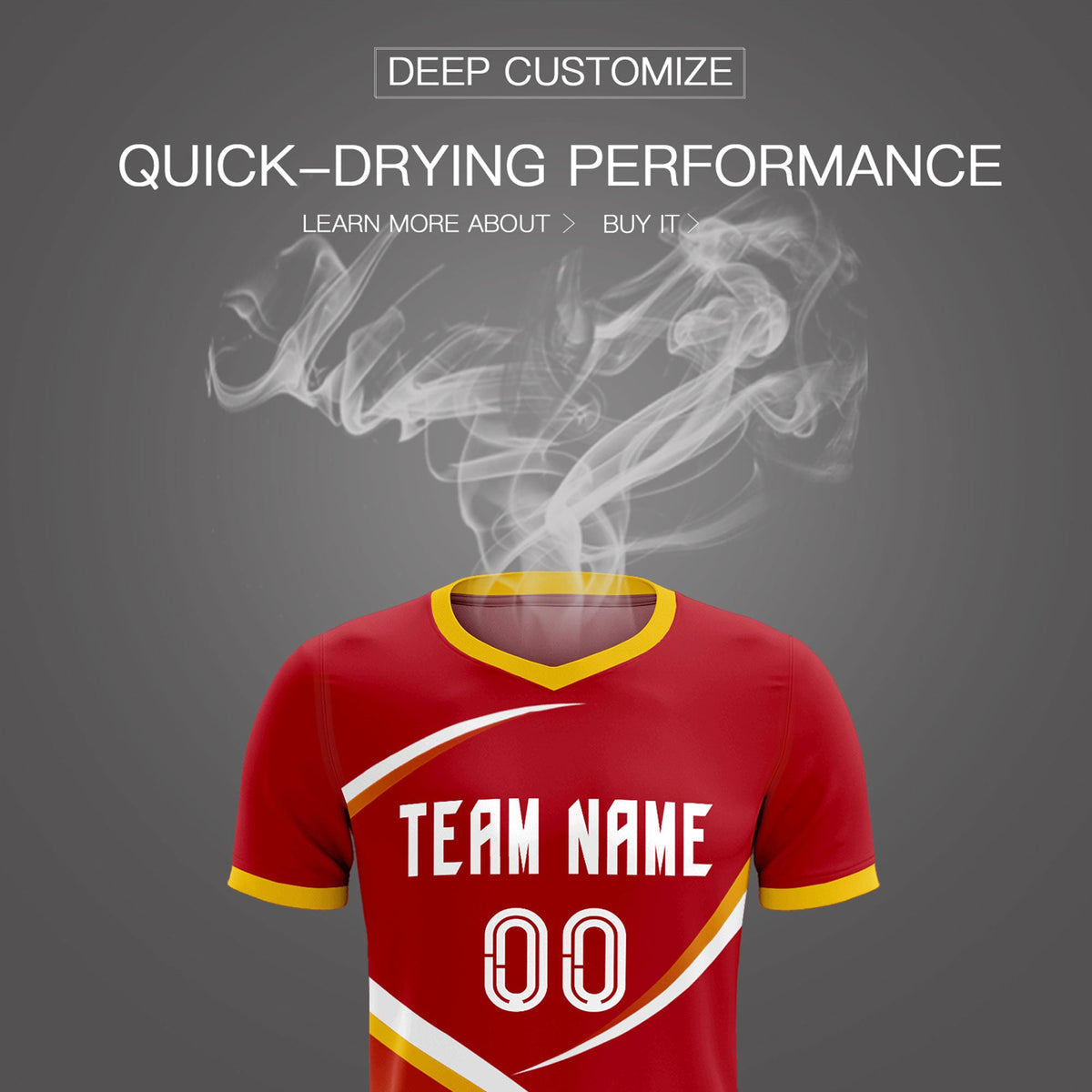 Custom Red Gold Color Block Training Uniform For Men Football Kits Jersey