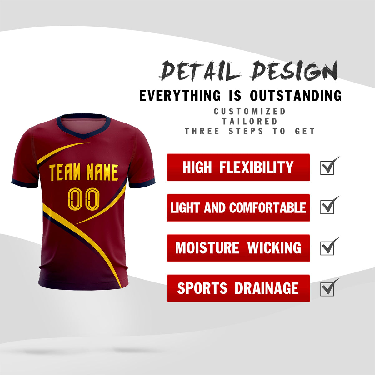 Custom Crimson Navy Color Block Training Uniform For Men Football Kits Jersey