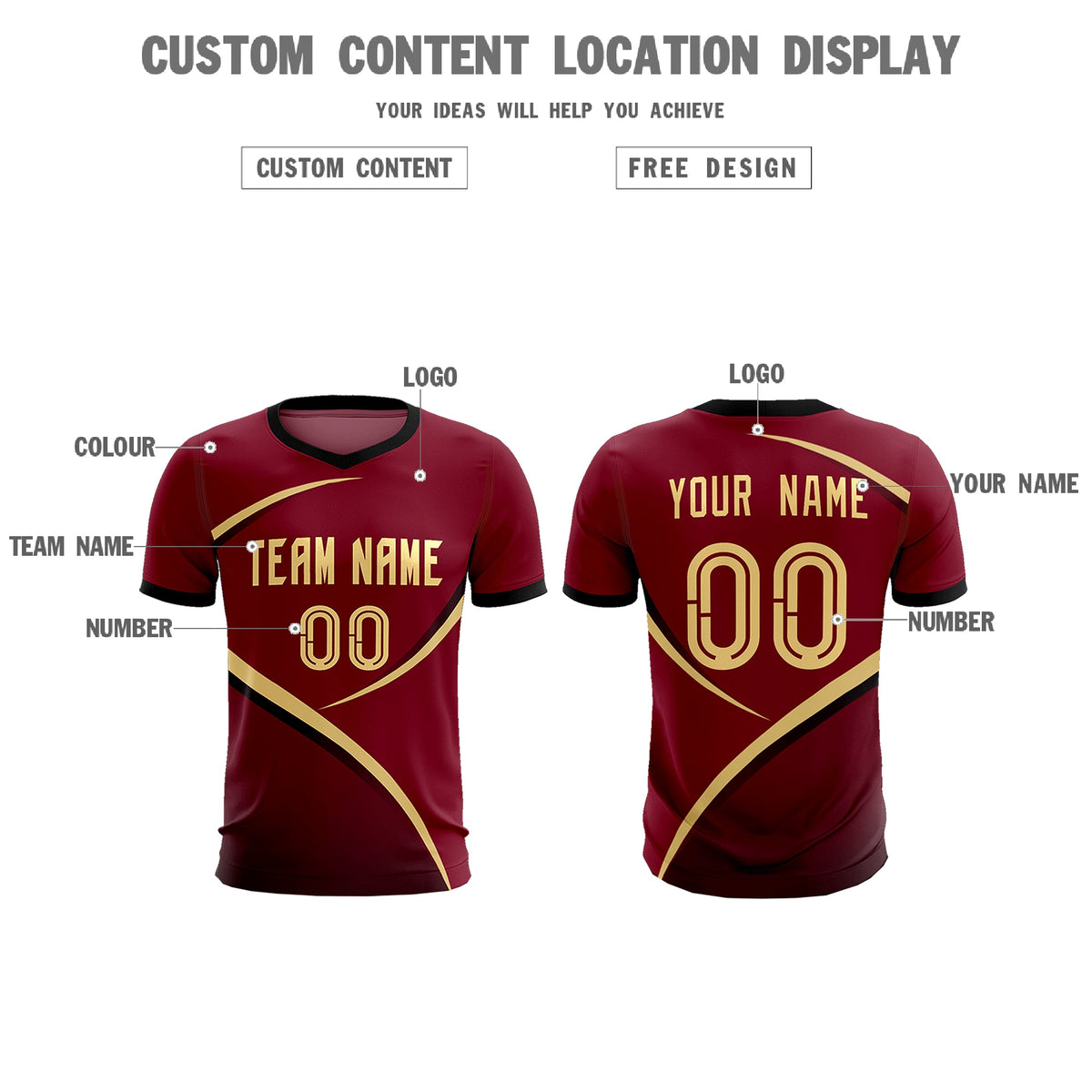 Custom Crimson Black Color Block Training Uniform For Men Football Kits Jersey